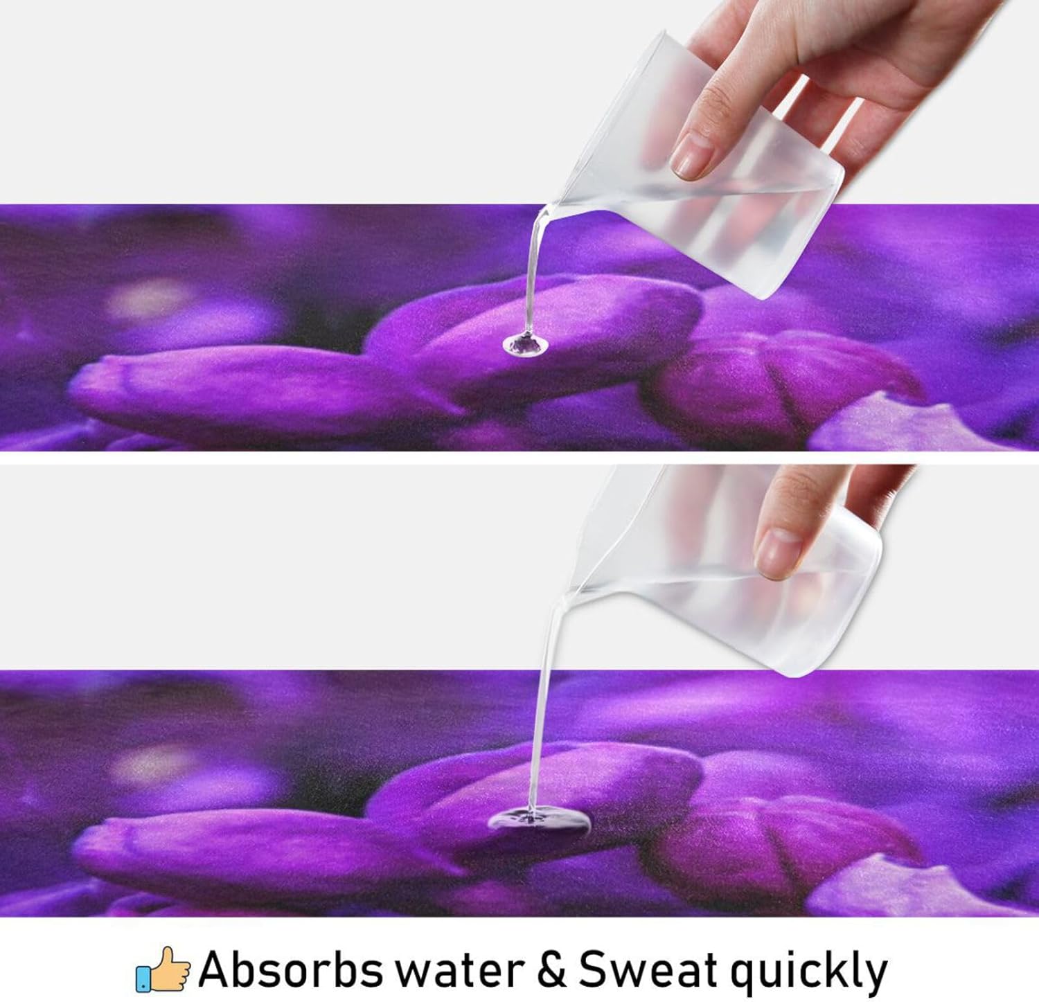 Lilac Purple Floral Yoga Mat Towel Non Slip Sweat Absorbent with Storage Bag X98142