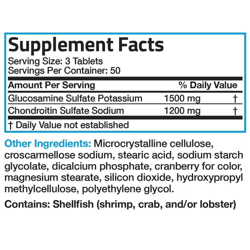 Bronson Glucosamine 1500 mg and Chondroitin 1200 mg, 150 Tablets D735675