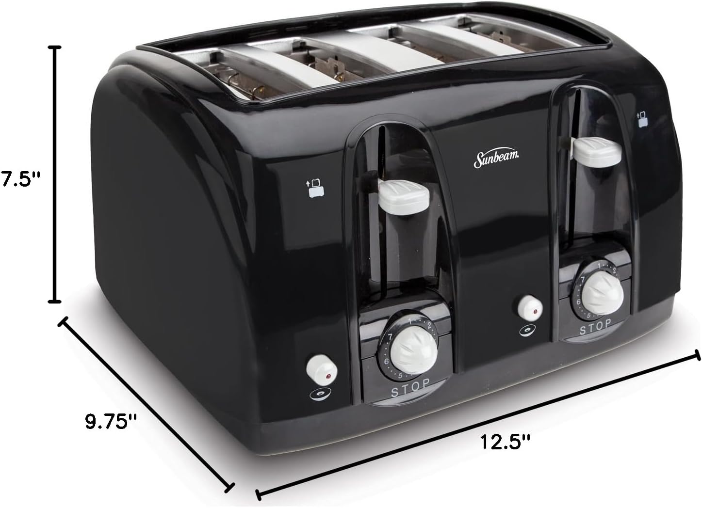 Sunbeam Wide Slot 4-Slice Toaster, Black A988