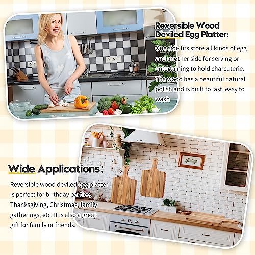 Acacia Wood Cutting Board with Handles for Engraving, 15 x 7 Inch, 6 Pack O2022