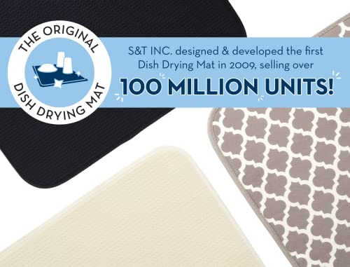 S&T INC. Dish Drying Mat, Absorbent Microfiber Kitchen Counter Mat, 16" x 18", 2 Pack B73749
