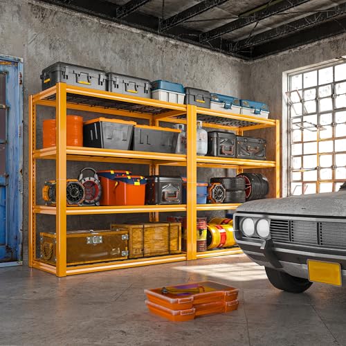 REIBII 40" W Garage Shelving 4-Tier Heavy Duty Adjustable Metal Shelves G342