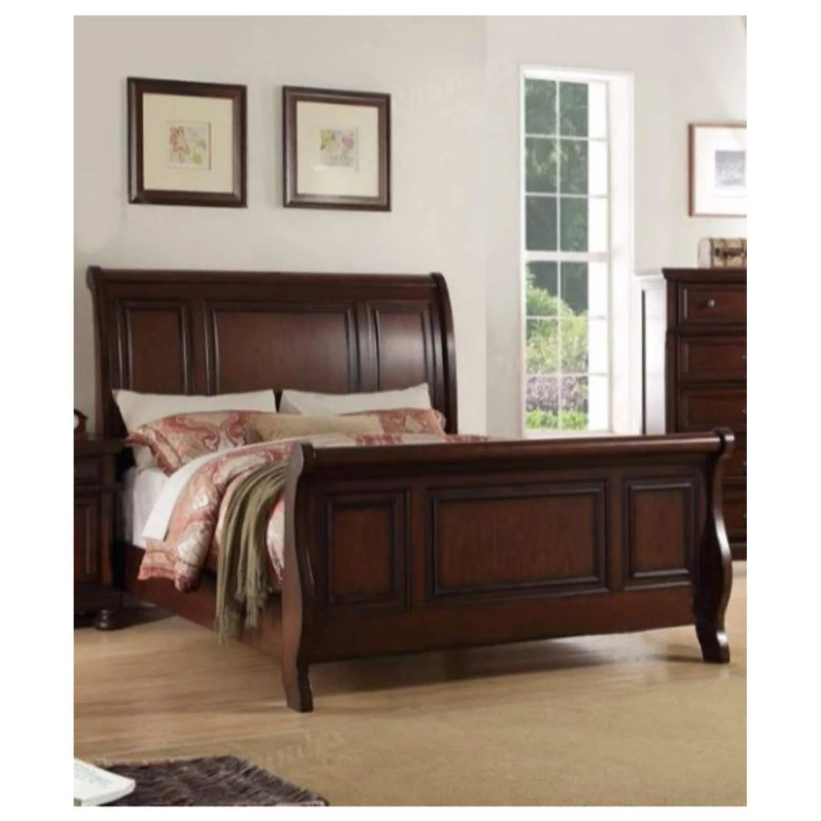 Antique Cherry Wooden Queen Bed F818322