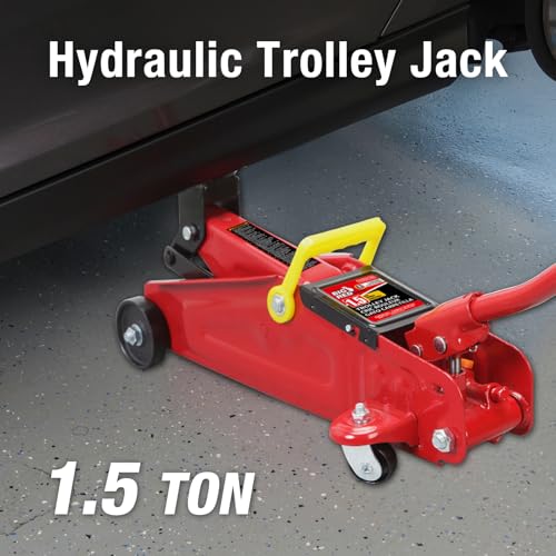 BIG RED Torin Hydraulic Trolley Floor Jack with Storage Case, 1.5 Ton Capacity, Black J906585