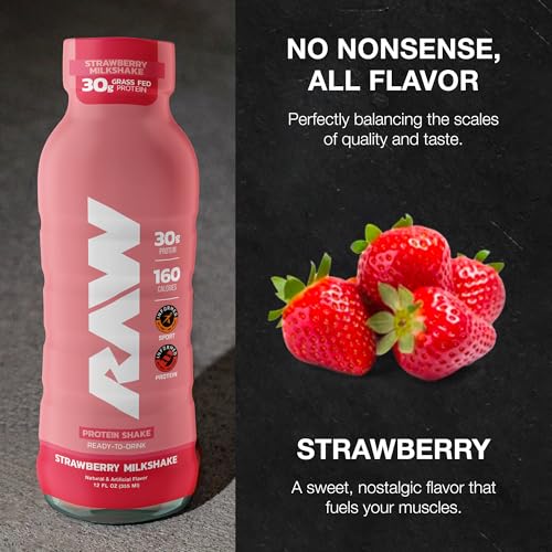 RAW Ready-to-Drink Protein Shake, Mocha Latte, 12 Fl Oz D1845