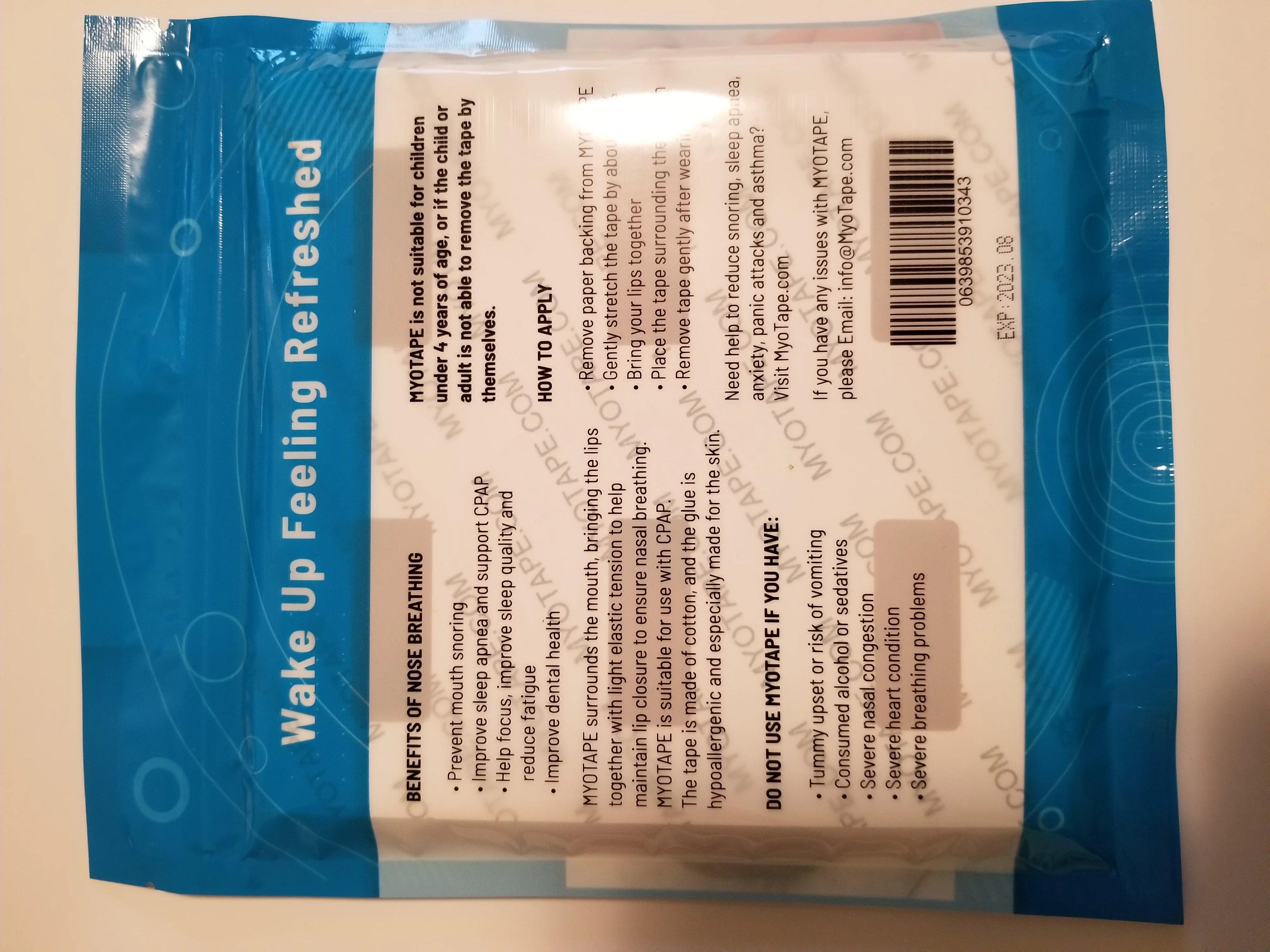 MYOTAPE Sleep Strips for Teens & Petite Adults, Nasal Breathing Mouth Tape M1810