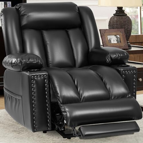 Large Power Lift Chair Recliner for Elderly with Heat and Massage, Dark Brown W500