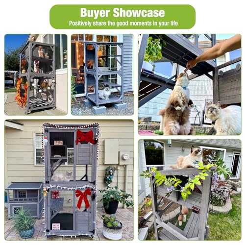 GUTINNEEN Cat House Outdoor Cage Cat Enclosure on Wheels with Resting Box X561
