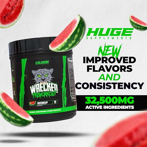 Wrecked Pre Workout Advanced Formula, 10g L-Citrulline, 6.4g Beta Alanine, 375mg Caffeine H8336