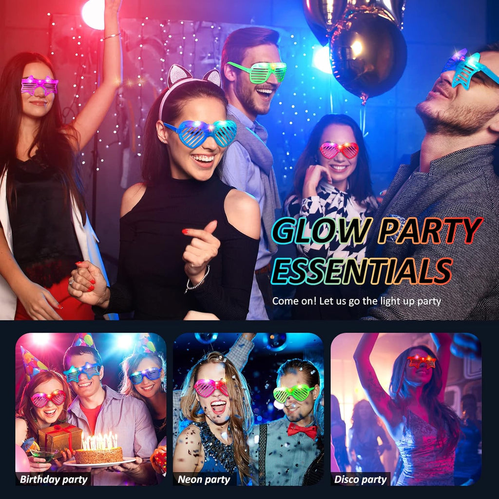 Maitys 12 Pcs LED Glow Glasses for Adult Party Supplies Y41266
