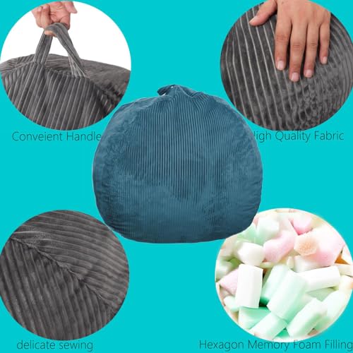 Faux Fur Bean Bag Chair for Adults with Filling, Blue J1419