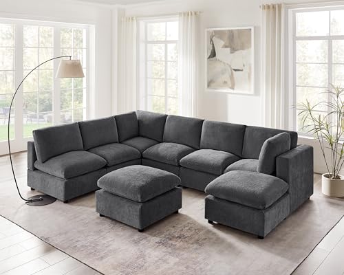 Modular Sectional Sofa with Ottoman for Small Apartments U669203