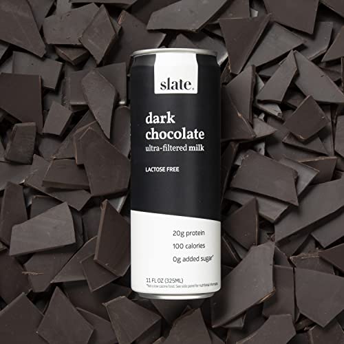 Slate Milk High Protein Dark Chocolate Shake, Lactose Free, 11 fl oz, 12 Cans C31569