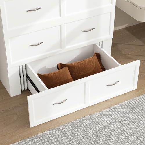 FAMAPY Twin Murphy Bed with Charging Station and Drawer, White R82352