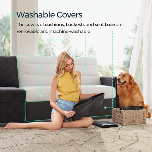 LINSY HOME Modular U Shaped Sectional Sofa with Storage, Blue M8981