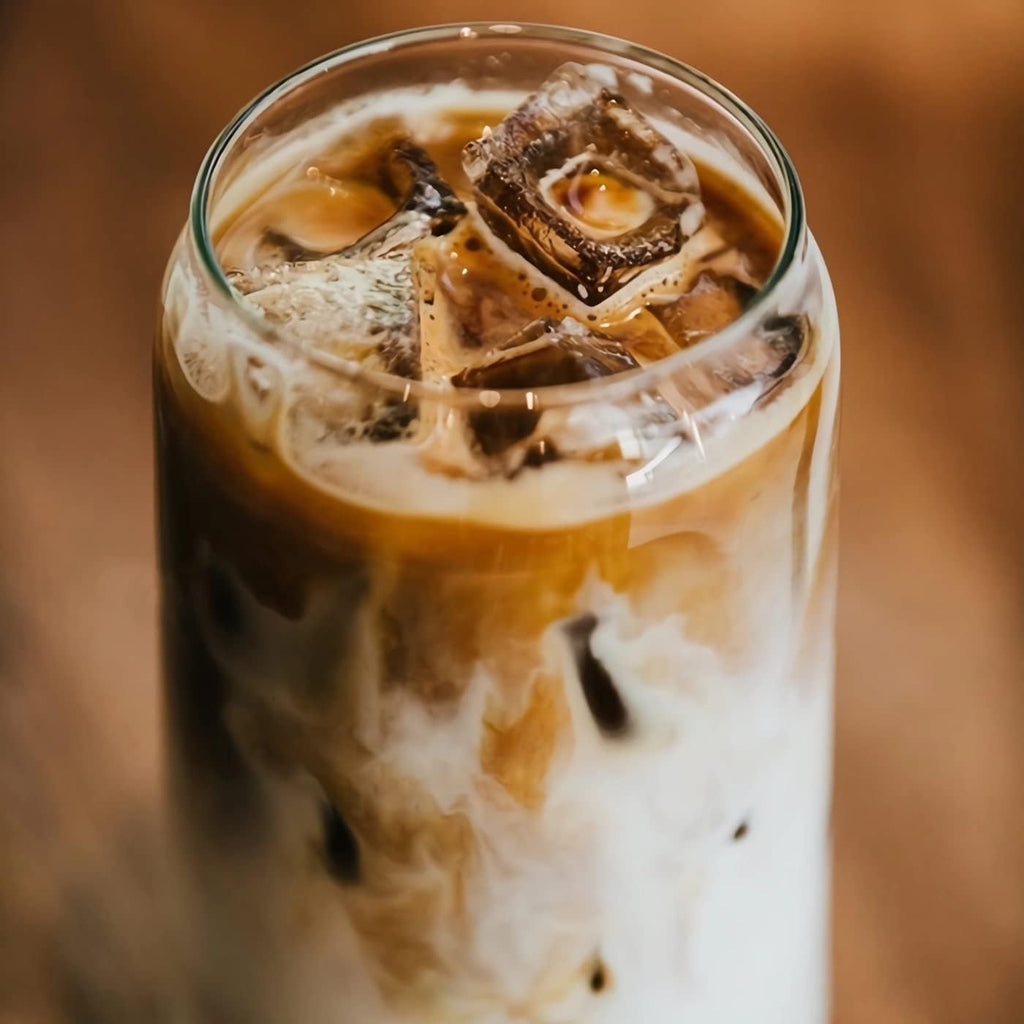 6 Pack Glass Cups with Bamboo Lids and Straws 16 oz Z667