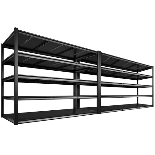 REIBII 60" W Garage Shelving 5-Tier Heavy Duty Metal Storage Shelves B60038
