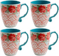 The Pioneer Woman Vintage Floral 26-Ounce Jumbo Latte Mug Set, Set of 4