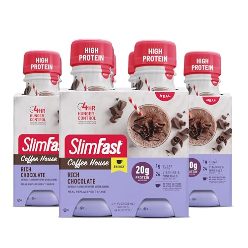 SlimFast Protein Shake, Chocolate, 20g Protein, Meal Replacement, 12 Count R712103