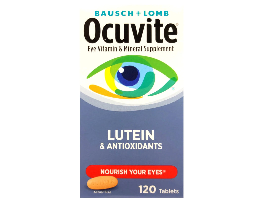 Bausch + Lomb Ocuvite Vitamin & Mineral Supplement Tablets with Lutein, 120 Count (Pack of 2) H25585