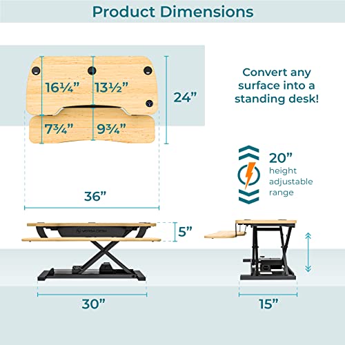 VERSADESK PowerPro™ 36 Inch Electric Standing Desk Converter, Black H627