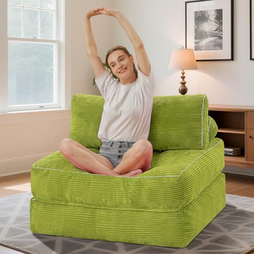 HABUTWAY Folding Sofa Bed Convertible Sleeper Chair with Dual-Pillow, Black D26880