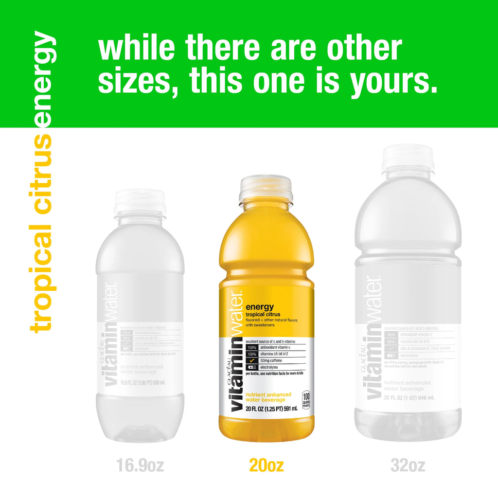 Tropical Citrus Vitaminwater, 20 Fl Oz, 12 Count P7520