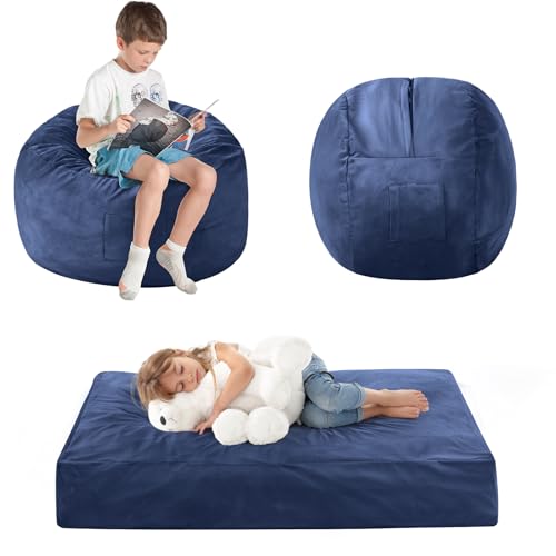 Giant Bean Bag Chair for Adults Convertible Bed with Microfiber Cover Charcoal G62613