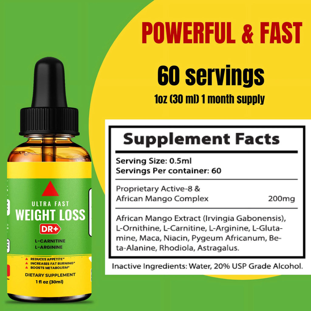 Weight Loss Drops Metabolism Booster Appetite Suppressant 1 fl oz I558658