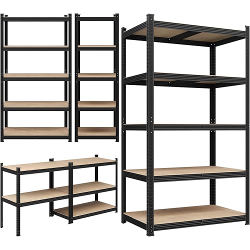 Yaheetech 5-Tier Heavy Duty Garage Shelving Unit, Adjustable Metal Storage Rack, Blue J339478