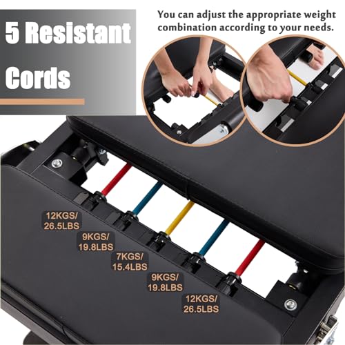Foldable Pilates Reformer Machine for Home Gym, 250 lbs Capacity R5869