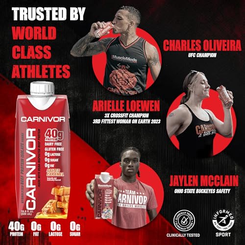 MuscleMeds Carnivor Ready to Drink Protein, Chocolate, 16.9 Fl Oz (Pack of 12) G3657