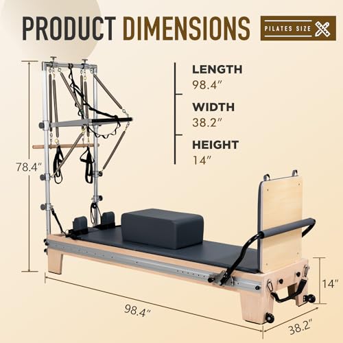 Pilates Reformer Machine with Box and Jump Board for Home Workouts P3512