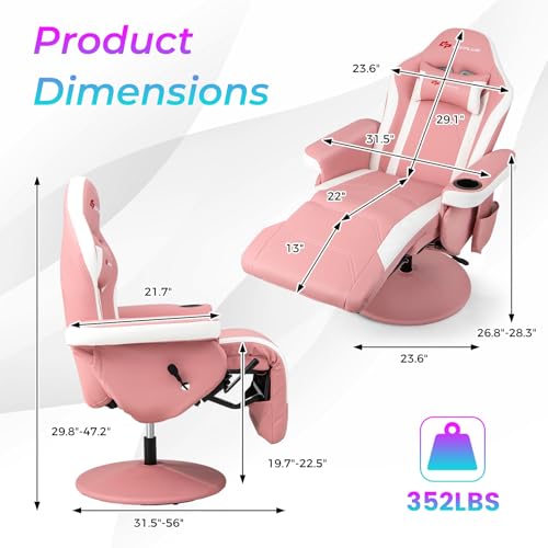 Goplus Massage Gaming Chair, Racing Recliner with Footrest, PU Leather N121