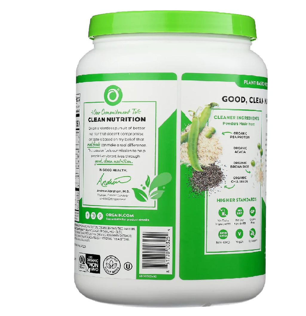 Orgain Sweet Vanilla Bean Organic Protein Powder, 2.05 lb U9754