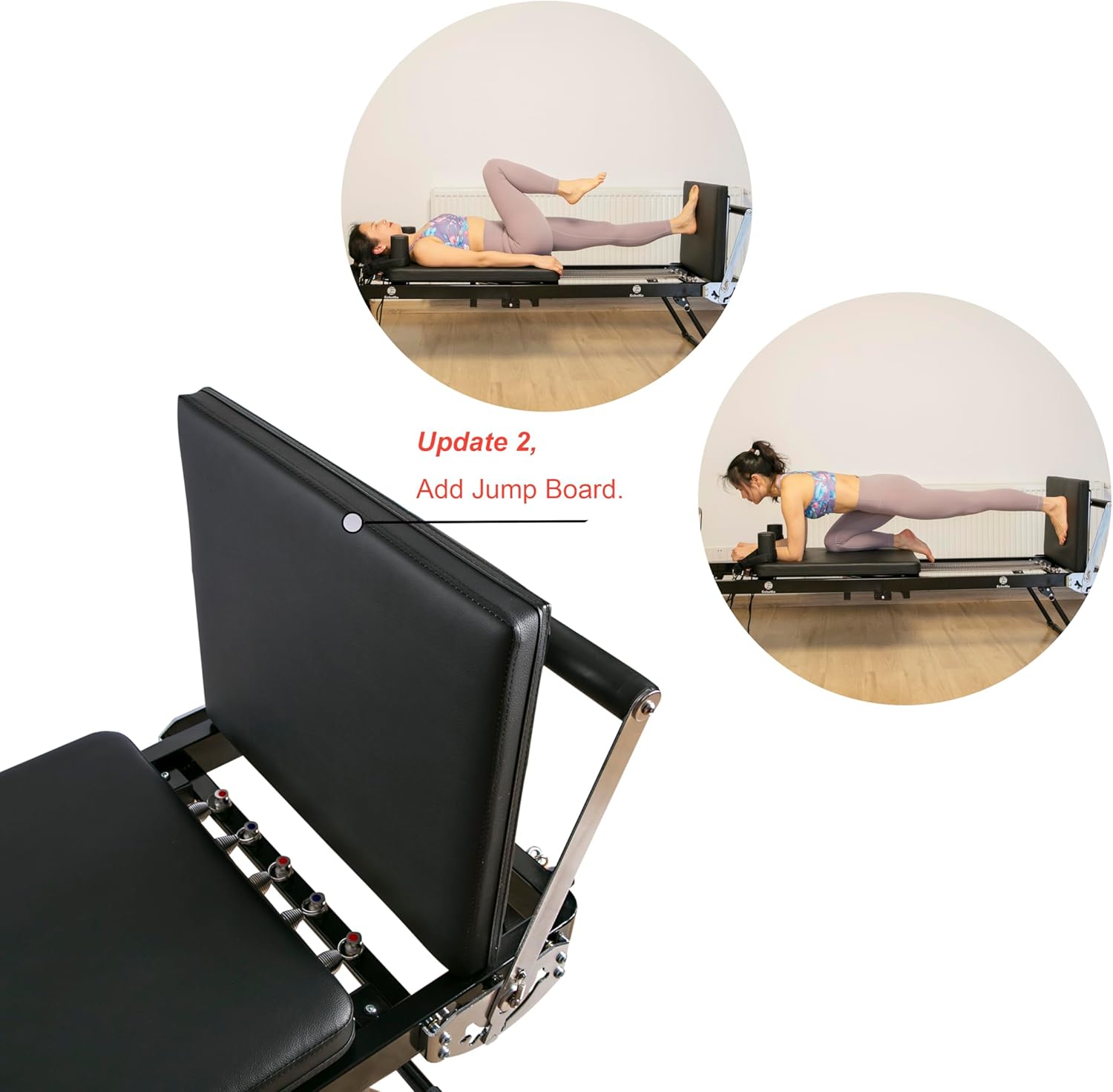 Foldable Pilates Reformer Machine for Home with Alloy Springs E24840