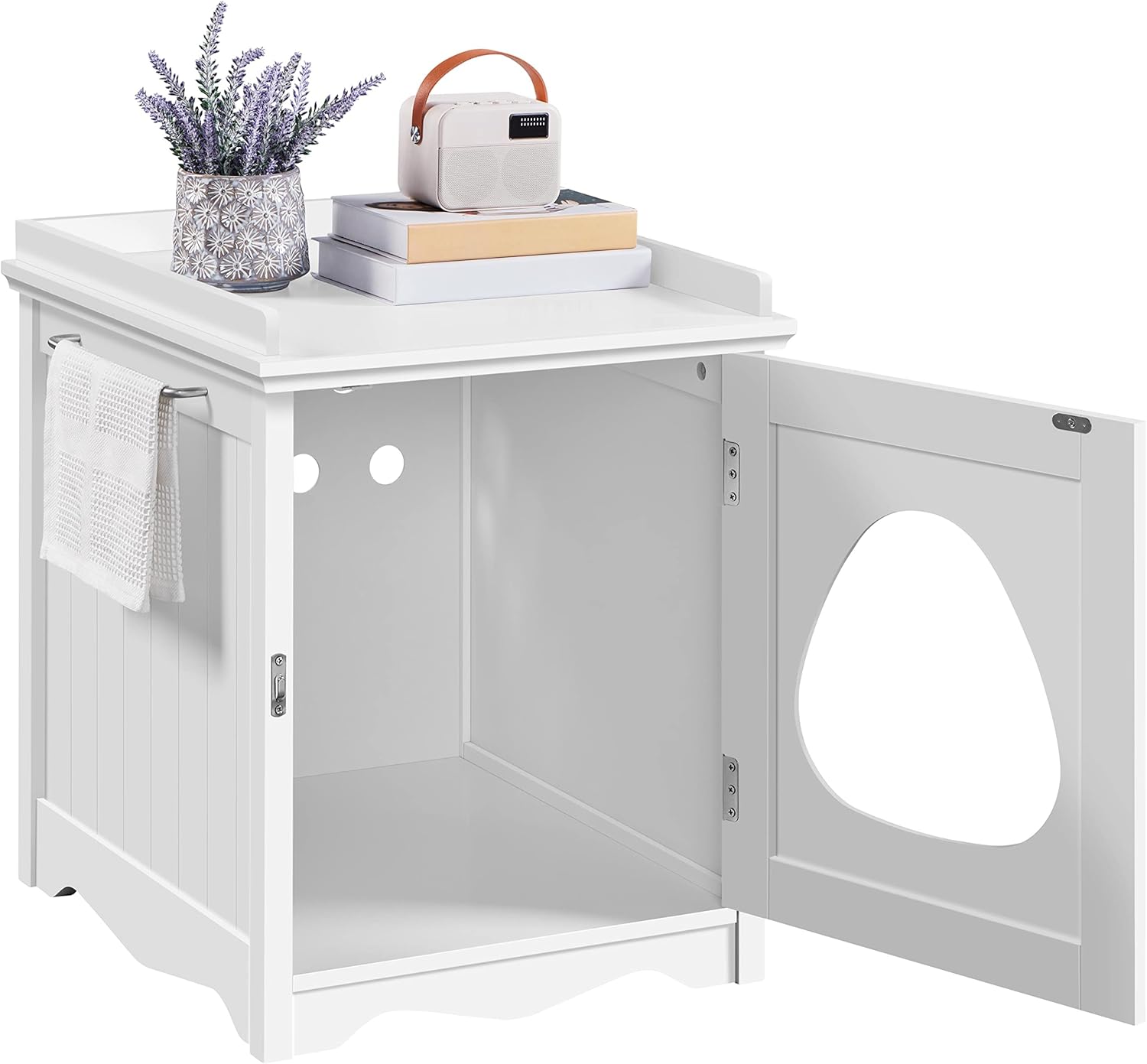 Topeakmart Hidden Cat Litter Box Enclosure Furniture, Cat House & Side Table T555011