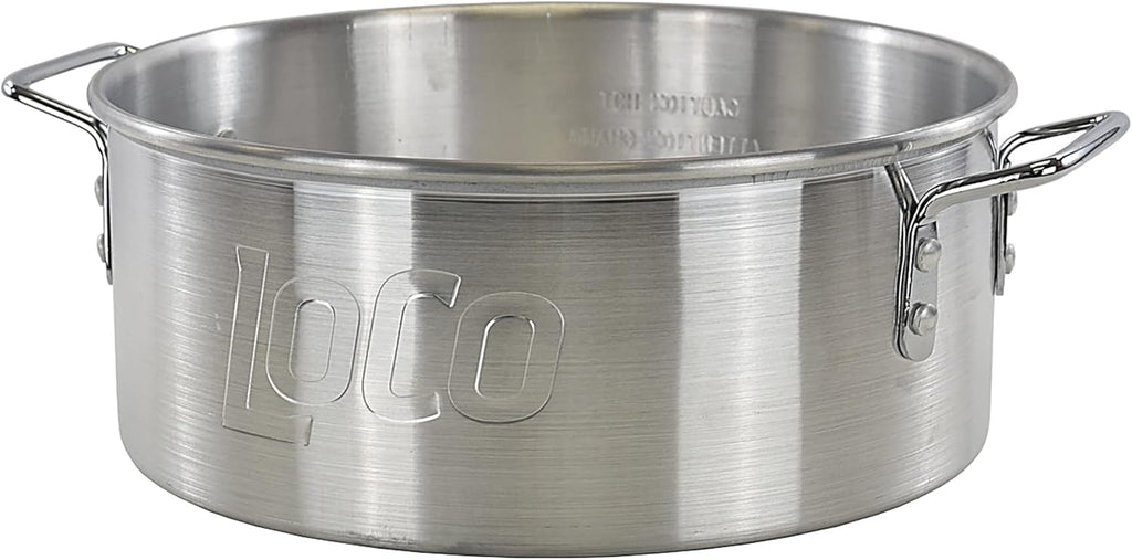 Loco Cookers 30 Quart Aluminum Pot with Basket, Lid and Lift Hook M1457