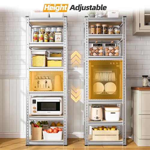 REIBII Storage Shelves 6 Tier Heavy Duty Metal Shelving, Adjustable, 2250LBS A7728