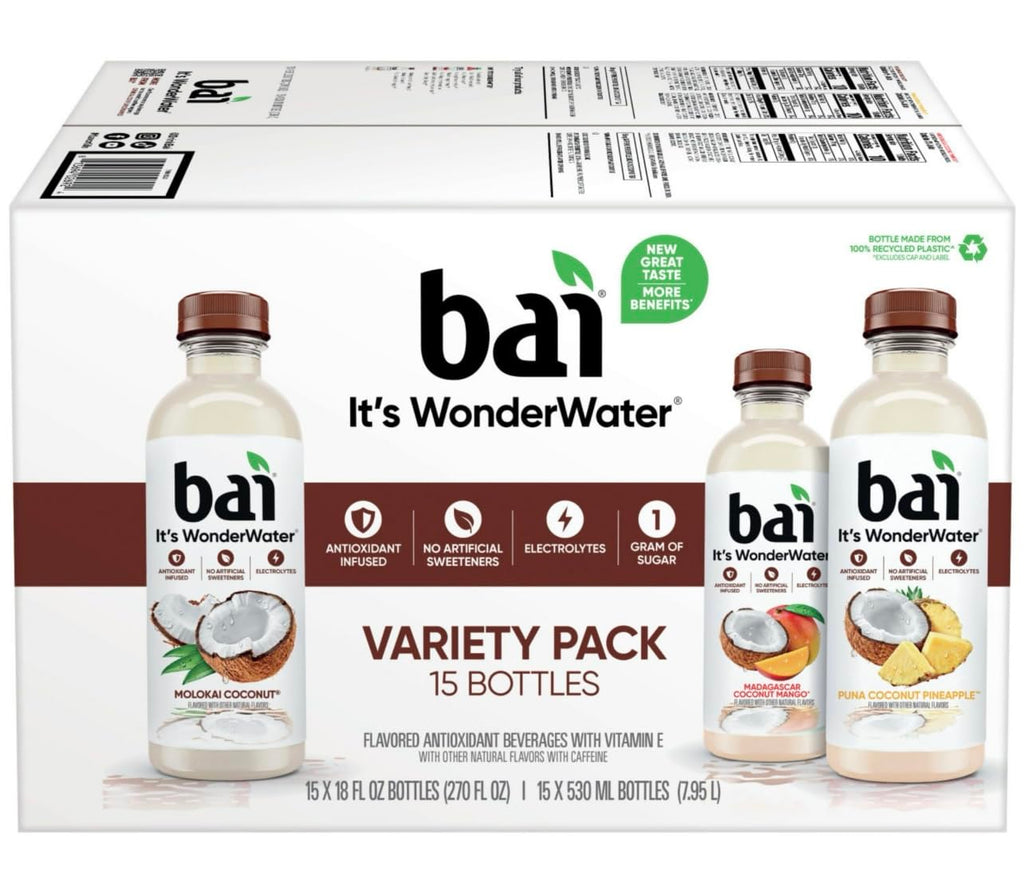 Bai Cocofusions Antioxidant Infusion Coconut Drink Variety Pack, 15 Pack (18 oz.) H325