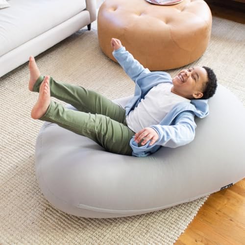 Moon Pod Bean Bag Chair - Large Modern Beanbag with Washable Stretch Cover, Light Gray J8137