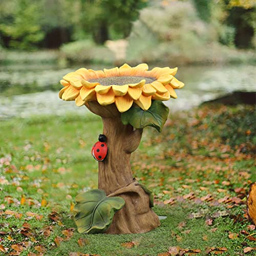 LuxenHome Vintage Spiral Ceramic Birdbath 20-in B782780