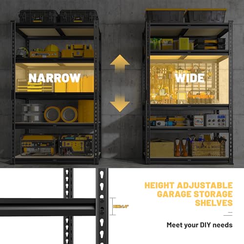 REIBII Storage Shelves 6 Tier Heavy Duty Metal Shelving, Adjustable, 2250LBS A7728