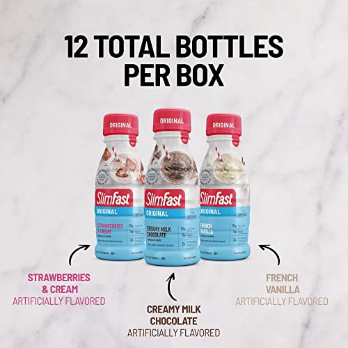 SlimFast Meal Replacement Shake, Creamy Milk Chocolate, 11 Fl Oz, 12 Count Q3335