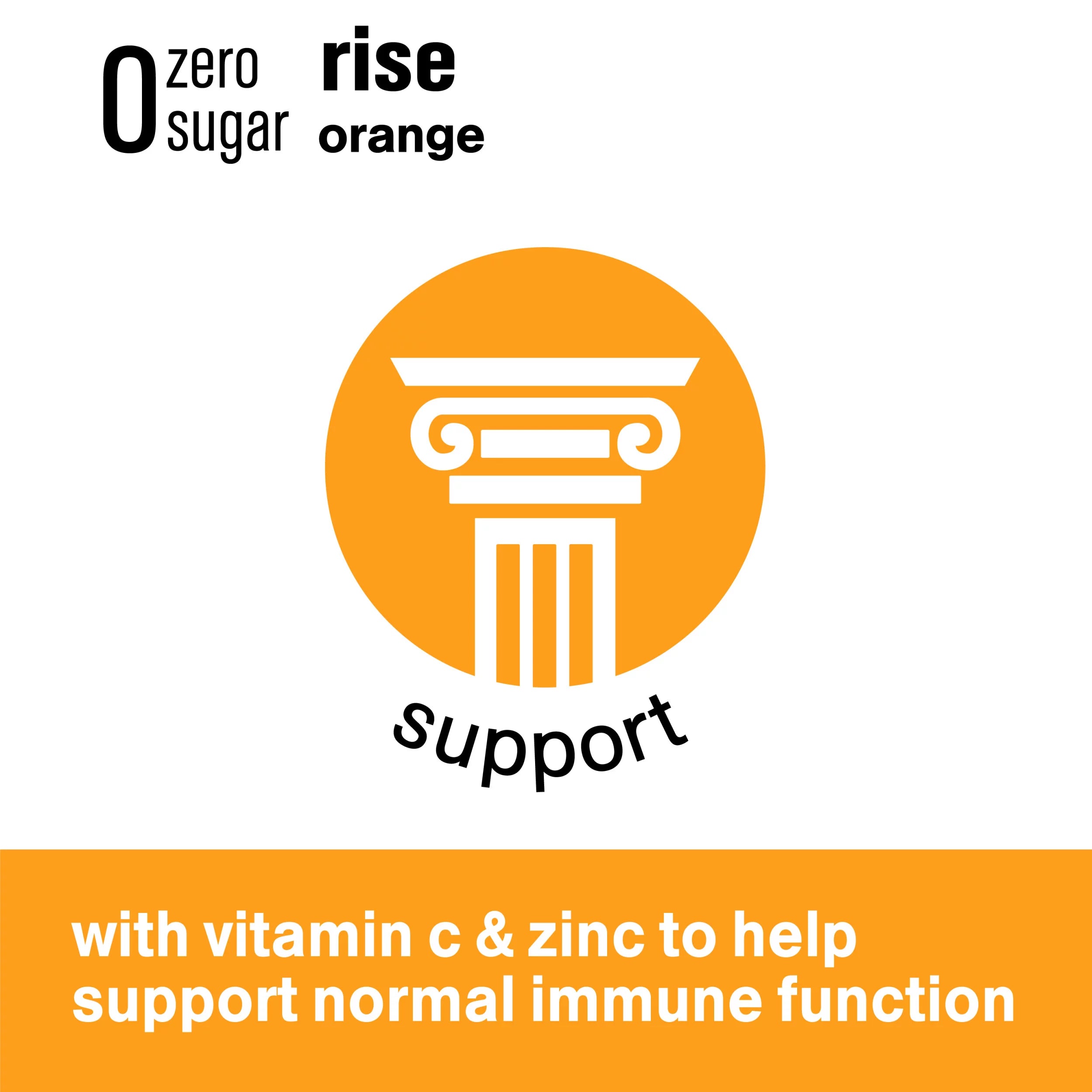 Vitaminwater Zero Sugar Rise Electrolyte Enhanced Water, Orange, 20 fl oz, 12 Pack M978043