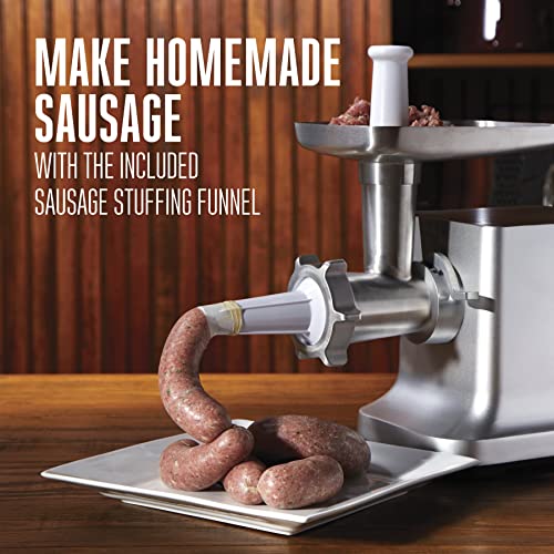 Weston Electric Meat Grinder & Sausage Stuffer, 750 Watt, Stainless Steel Plates Z3185