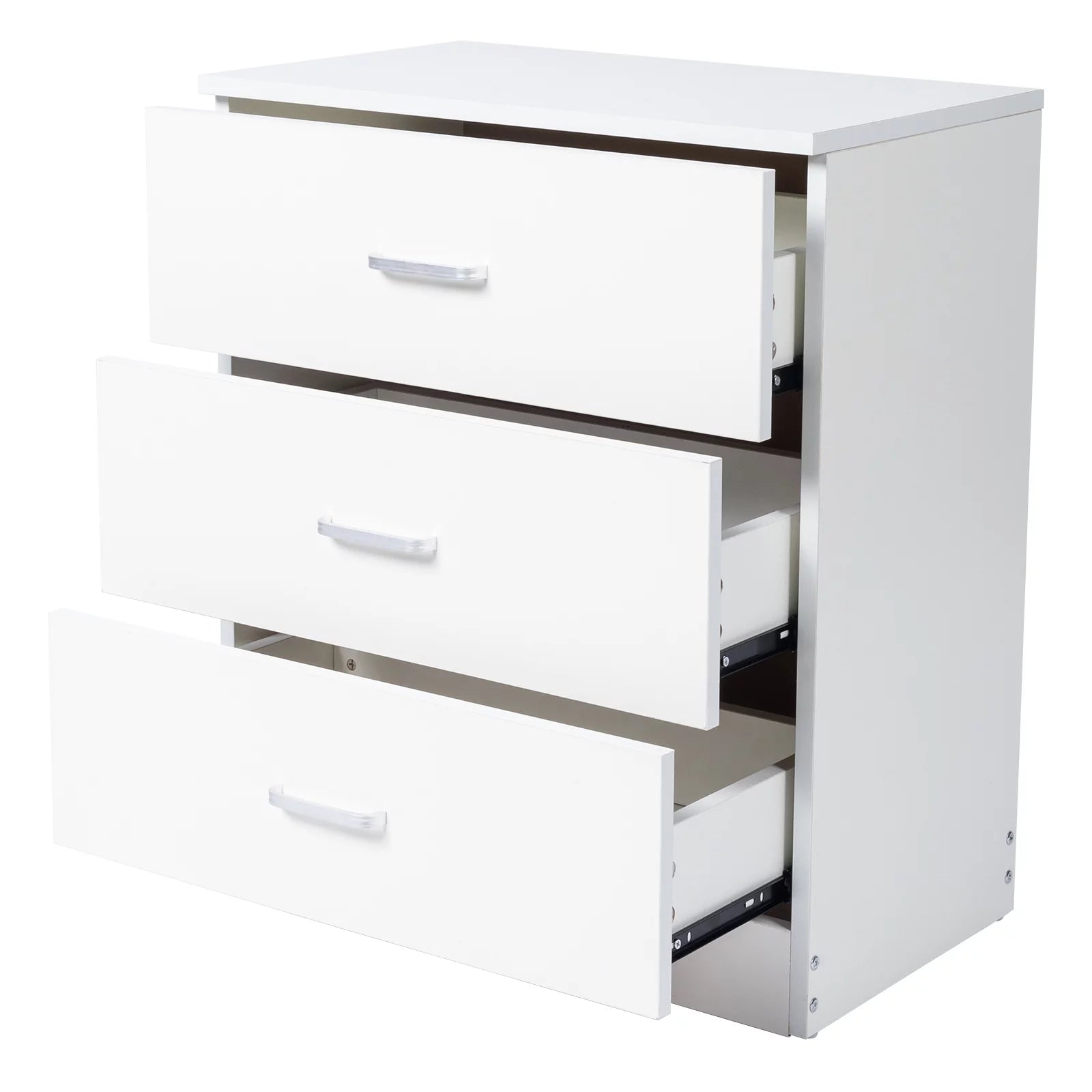 SYNGAR Modern 3-Drawer Wooden Dresser Cabinet, White R9601