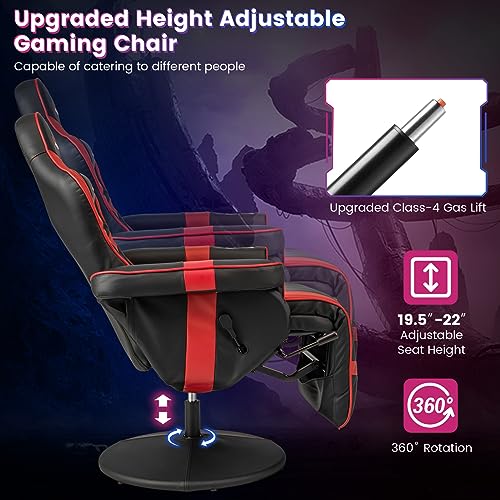 Goplus Massage Gaming Chair, Racing Recliner with Footrest, PU Leather N121