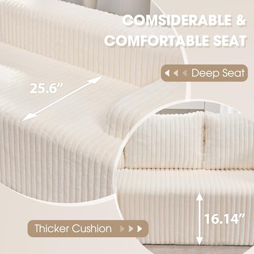 Modular Sectional Sofa L-Shape Couch with Oversized Chaise, Grey Stripe I49459