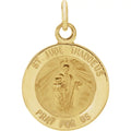 Pendant Necklace 14k Yellow Gold 12mm Polished Round St. Jude Thaddeus Medal Jewelry Gifts for Women